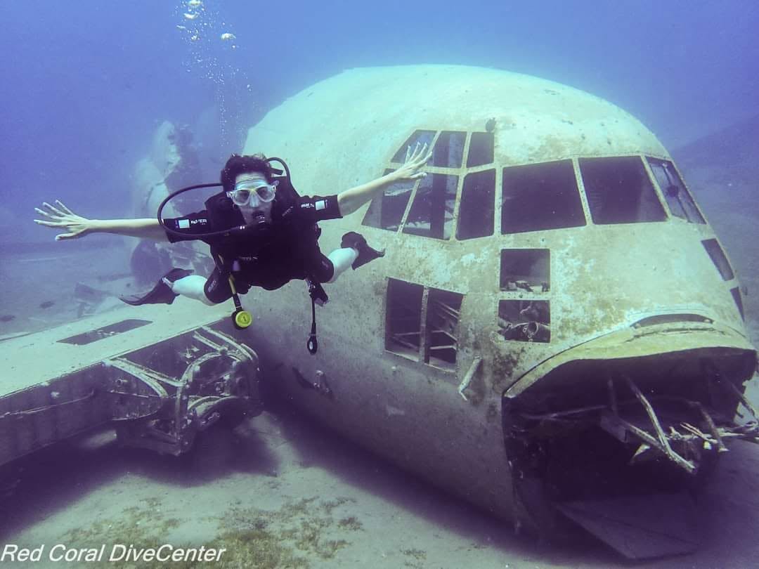 Hercules C-130 aircraft wreck diving in Aqaba